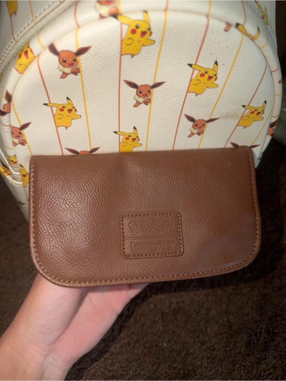 Loungefly Authentic Pokemon Pikachu & Eevee Pattern Backpack